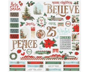 Simple Stories - Country Christmas Cardstock Stickers 12 inch X12 inch - Combo