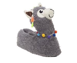 Slumberzzz Womens/Ladies Llama Slippers (Grey) - SL711