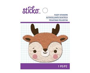 Sticko Fuzzy Stickers - Embroidered Reindeer