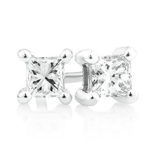 Stud Earrings with 1/4 Carat TW of Diamonds in 10ct White Gold