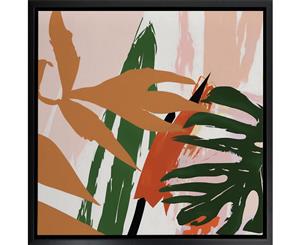 Tropical Collage III canvas art print - 100x100cm - Black