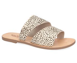 Walnut Melbourne Women's Snowbell Slides - White/Black Spot