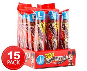 15 x Schmackos Chomp N Chew Large Dog Beef 60g