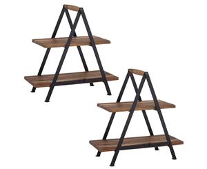 2PK Davis & Waddell Fine Foods Two Tier Wood Cake Cupcake Serving Stand Taste