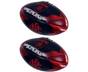 2x Summit Global AFL Hyper H20 Melbourne FC Football/Rugby Ball Sports Training