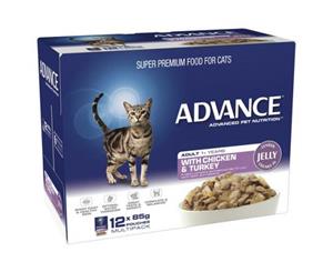 ADVANCE 1+ Years Adult Cat with Chicken & Turkey in Jelly