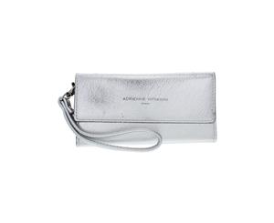 Adrienne Vittadini Womens Faux Leather Metallic Wristlet Wallet