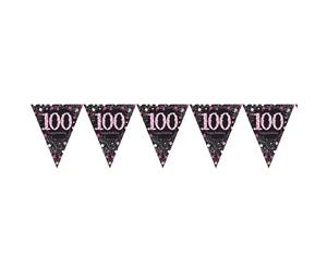 Amscan Sparkling Pink Celebration 100Th Birthday Bunting (Black/Pink) - SG15277