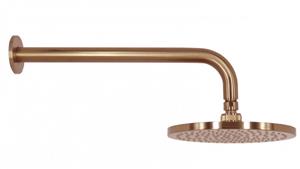 Arcisan Synergii 200mm Round Wall Mounted Shower Head with Arm - Brushed Rose Gold