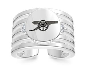 Arsenal FC Diamond Ring For Women In Sterling Silver Design by BIXLER - Sterling Silver