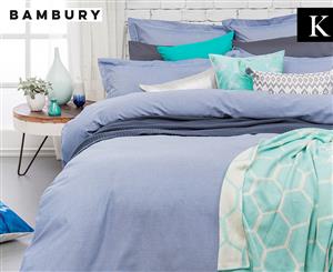 Bambury Charleston King Bed Quilt Cover Set - Blue