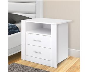 Bedside Tables Drawers Storage Cabinet Side Table Nightstand White Lamp