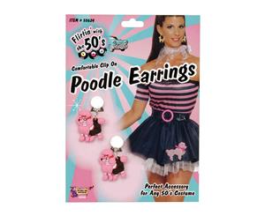 Bristol Novelty Unisex Poodle Clip On Earrings (Pink/Black/Red) - BN2279