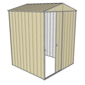 Build-a-Shed 1.5 x 1.5 x 2.3m Front Gable Single Sliding Door Shed - Cream