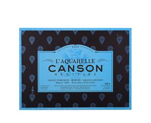 Canson Heritage Watercolour Block - 20 Sheets - 300gsm - 10" x 14" (26 x 36cm) - ROUGH