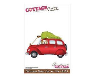 Cottagecutz Die - Christmas Cheer Car With Tree - 4X6