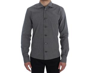 Dolce & Gabbana Gray Cotton Formal Dress Button Shirt