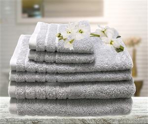 Egyptian Cotton Bath Towel6 Pieces Combo Set Silver