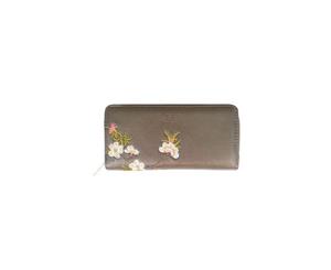 Fable Womens/Ladies Blossom Embroidered Long Purse (Brown) - JW118