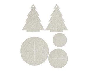 Fabscraps - Die-Cut Gray Chipboard Embellishments Christmas Tree W/Stand 9X11