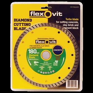 Flexovit 180 x 2.6 x 10 x 25/22mm Turbo Diamond Blade