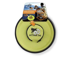 Flying Disc Fetch Dummy With Treat All For Paws Interactive Fun Outdoor Dog Toy - Green