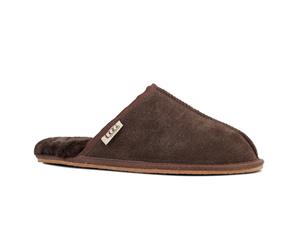 Grosby Men's Buck UGG Sheepskin Scuff Slip-On - Chocolate