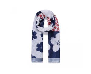 Intrigue Womens/Ladies Patchwork Blossom Print Scarf (Navy) - JW142