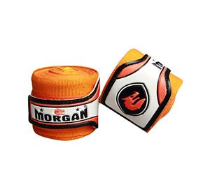 MORGAN Boxing Hand Wraps Mexico Elastic- 180Inch- 4M Long (Pair) - Orange 3x Pairs