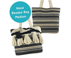 Medium Black & White Hand Crafted Bag by Lisa Pollock