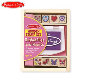 Melissa & Doug Butterfly And Hearts Wooden Stamp Set