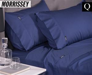 Morrissey Bamboo Luxe Cotton Queen Bed Sheet Set - Midnight Blue