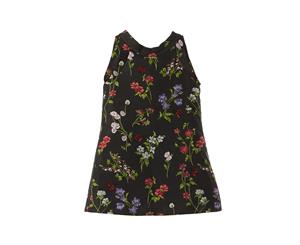 Oscar De La Renta Tossed Flowers Silk-Lined Dress