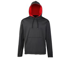 Rhino Kids Boys International Sports Performance Training Hooded Sweatshort Top / Hoodie (Black/Red) - RW1305