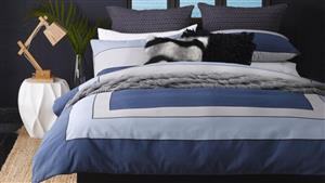 Riley Indigo Queen Quilt Cover Set