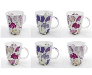 Roy Kirkham Sweet Pea Louise Mugs Set of 6