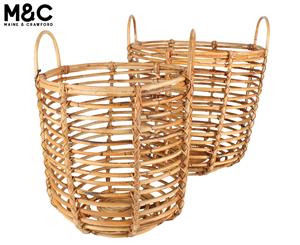 Set of 2 Maine & Crawford Ralu Rattan Storage Baskets