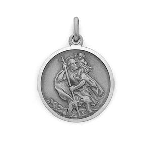 Silver 20mm St Christopher Medal Charm