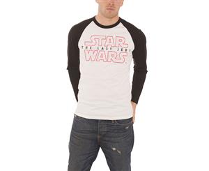 Star Wars T Shirt The Last Jedi Movie Logo Official Mens Baseball Shirt - White