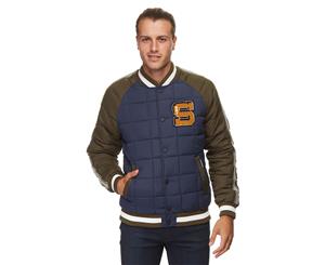 Superdry Men's Kyan Box Quilt Bomber - Navy/Khaki