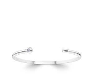 Tampa Bay Rays Diamond Cuff Bracelet For Women In Sterling Silver Design by BIXLER - Sterling Silver