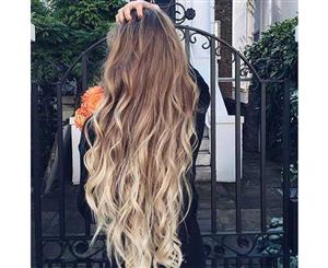 Two Tone Ombre High Grade Brown Curly Hair 7Piece 16Clips 24" Hair Extension 01