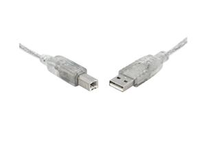 USB 2.0 Certified Cable A-B 50cm Transparent Metal Sheath UL Approved