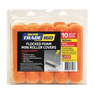 Uni-Pro Trade 160mm Flocked Foam Roller Cover - 10 Pack