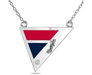 Washington Nationals Diamond Pendant Necklace For Women In Sterling Silver Design by BIXLER - Sterling Silver