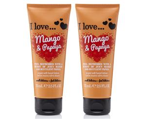 2 x I Love Hand Lotion Mango & Papaya 75mL