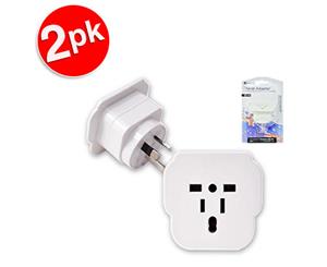 2x Sansai Universal Travel Power Adapter Outlet UK EU US Sockets to AU/NZ Plug