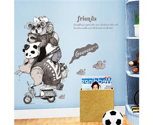 Animal Friends Decals Wall Sticker (Size 112cm x 87cm)