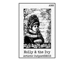 Artistic Outpost Cling Stamps 3.75In. X6in. - Holly And The Ivy