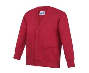 Awdis Academy Childrens/Kids Button Up School Cardigan (Red) - RW3920